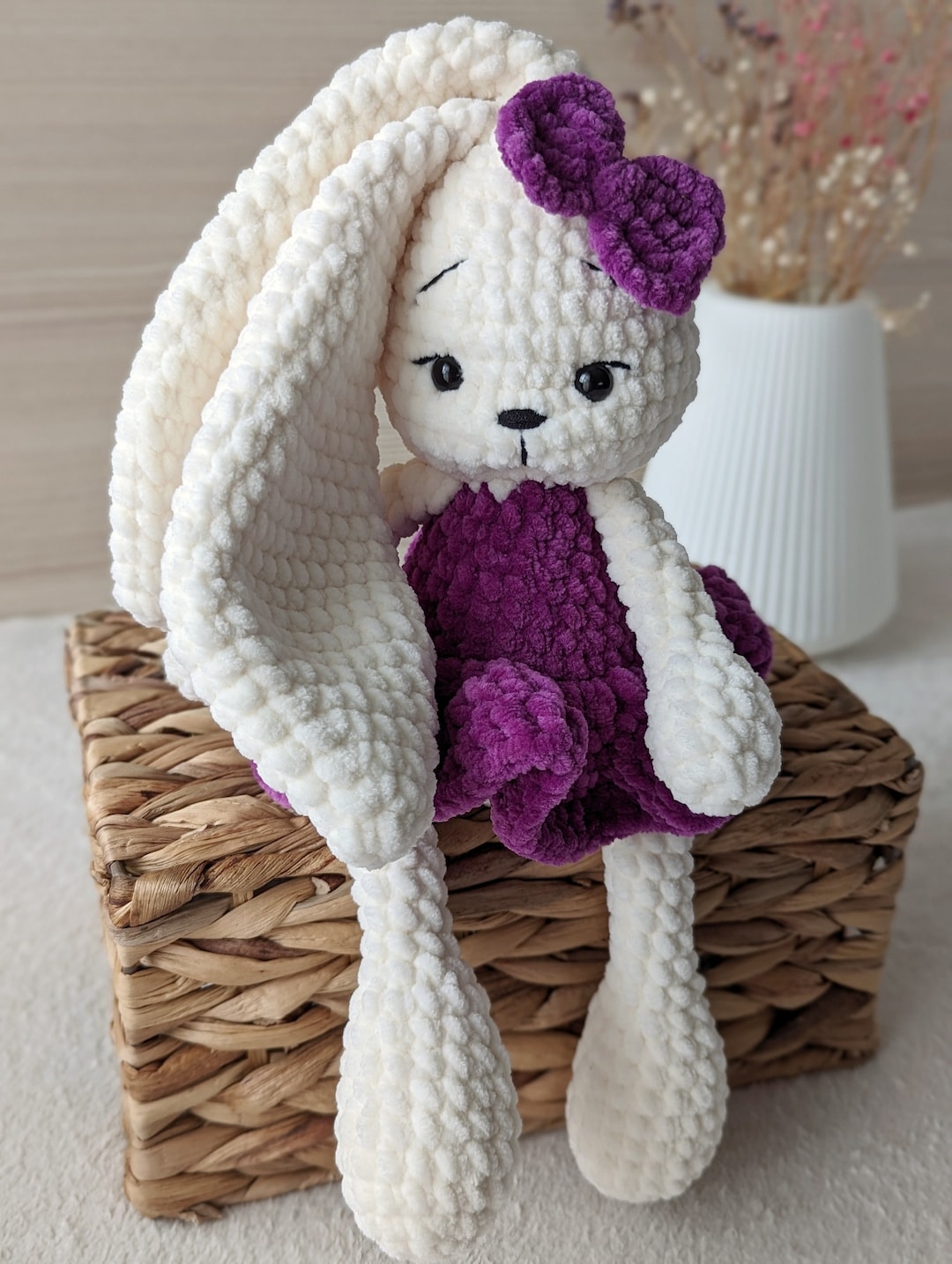 Handmade Crochet Doll – Sweet Girl with Bunny Ears main image 1