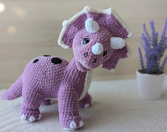 Dinosaurier Schlüsselanhänger Triceratops – Plüsch Dino Von Kuscheltiere.biz