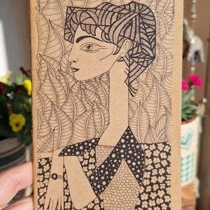 Quaderno floreale Picasso Jacqueline, diario cucito a mano in carta kraft marrone, blocco note con copertina morbida, quaderno in carta riciclata con fiori dipinti
