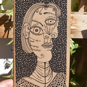 Quaderno cubista di Picasso, quaderno rustico in carta kraft, diario scritto a mano, blocco note marrone con copertina morbida, quaderno in carta riciclata marrone naturale