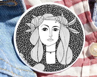 Picasso button badge, War and Peace, famous painting pin, jeans decor, backpack decoration, contemporary art, polkadots, Free Shipping