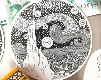 ゴッホの星月夜冷蔵庫マグネット、クラシックアート装飾、防水、有名な絵画キッチン装飾、ファインアート、ホームキッチン