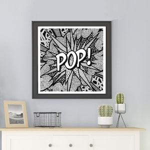 Roy Lichtenstein print, POP comic, onomatopoeia decor, 60s pop wall art, home decoration, interior design, pop art decor, Lichtenstein cover