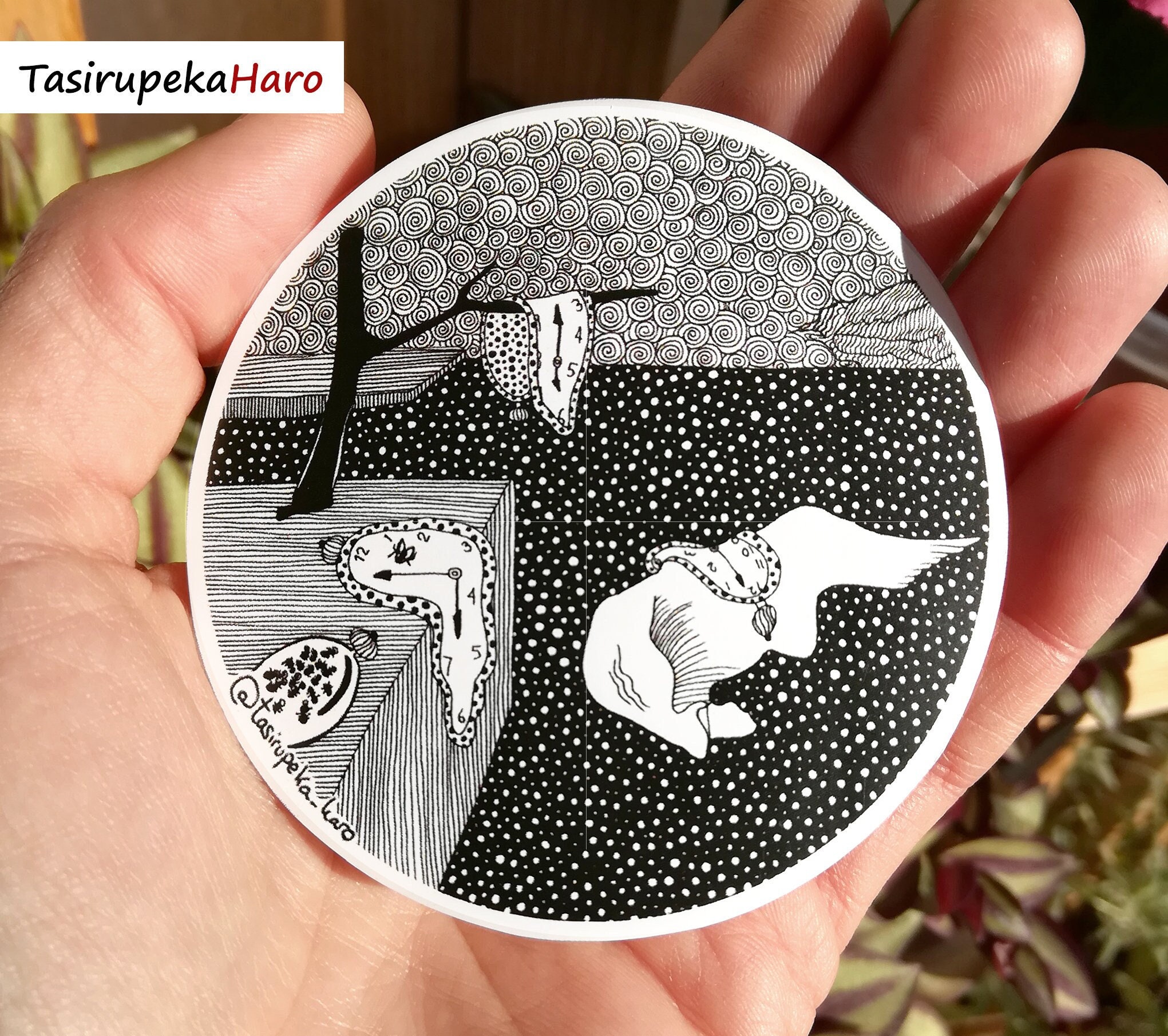 Naklejka Trwałość pamięci Salvadora Dali, słynna surrealistyczna inspiracja artystyczna, ilustracja miękkiego zegara, sztuka piękna