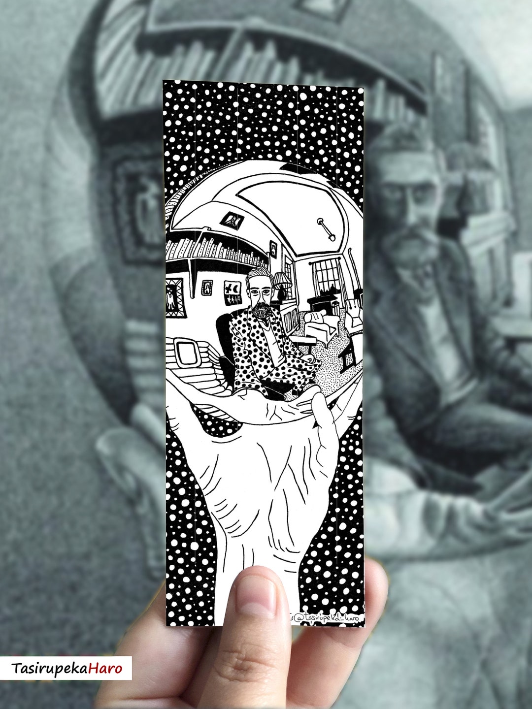 Escher Self Portrait Bookmark, Book Decor, Gift for Readers ...