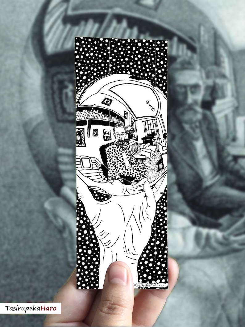 Escher Self Portrait Bookmark Book Decor Gift for Readers - Etsy