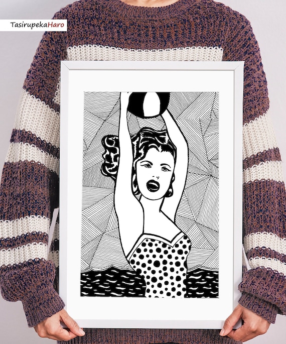 Roy Lichtenstein Girl With Ball Volleyball Art Print Pop - Etsy Canada