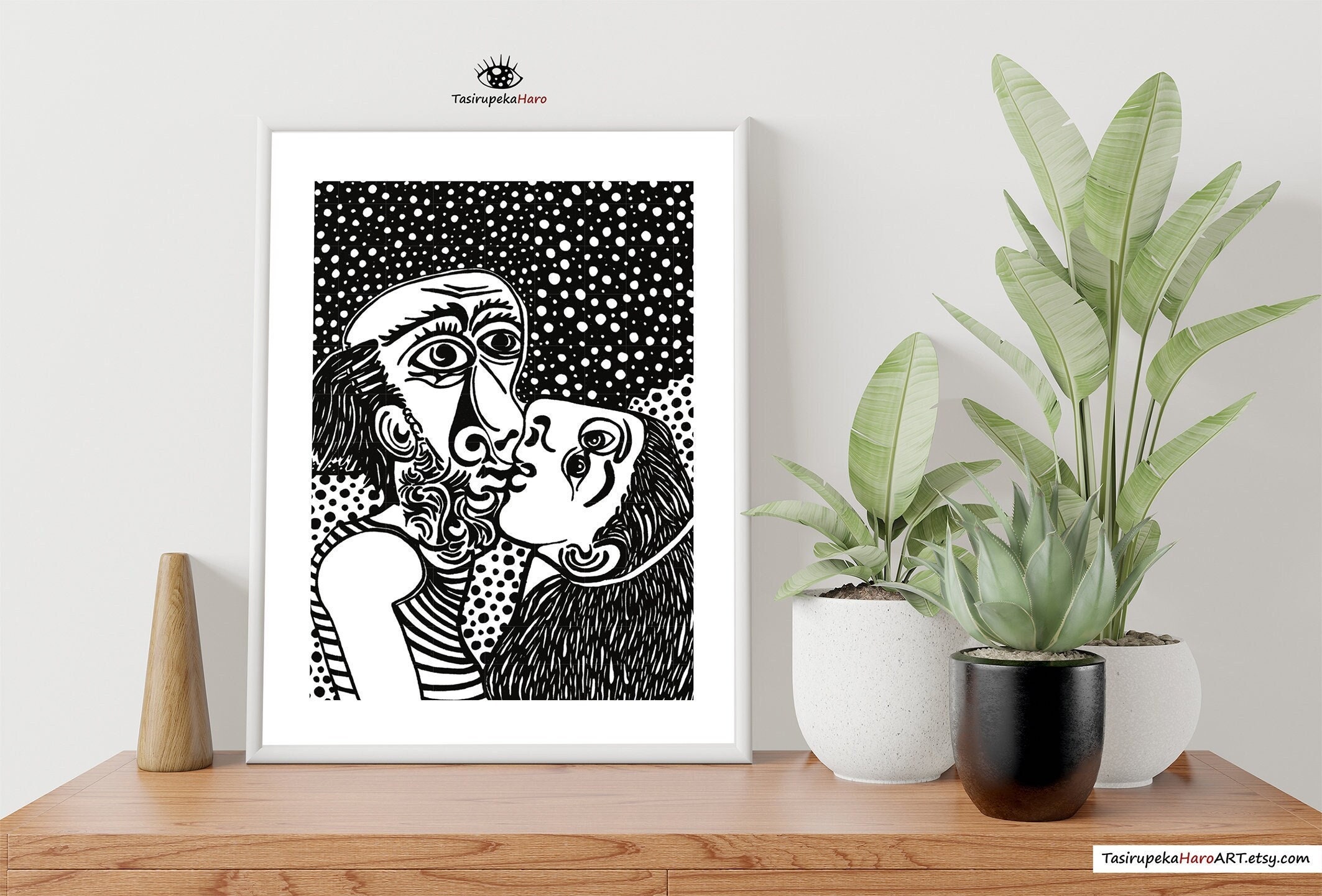 Picasso Wall Art, the Kiss, Cubism Famous Painting, Contemporary