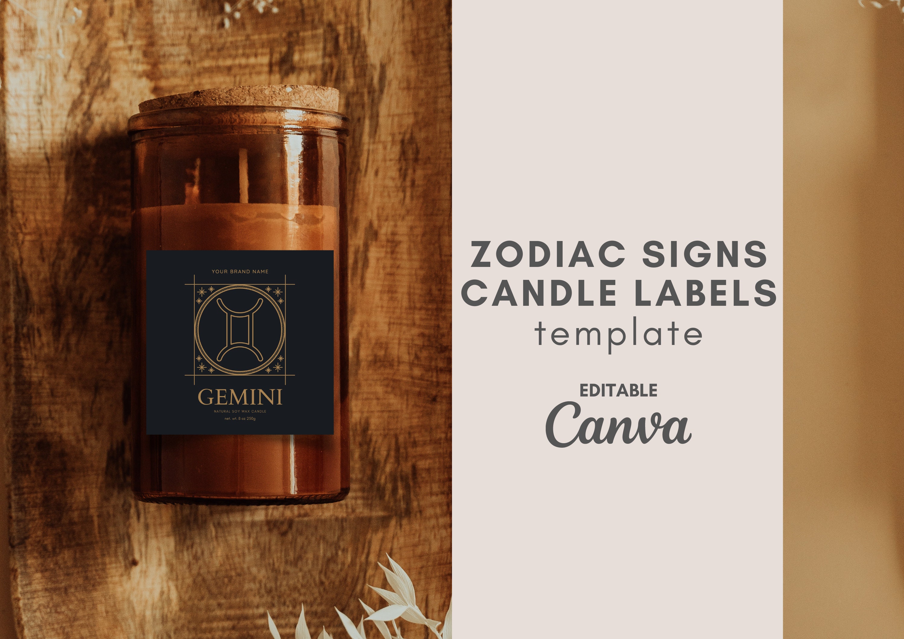 Candle Label Template, Printable Candle Labels, Candle Label Design ...