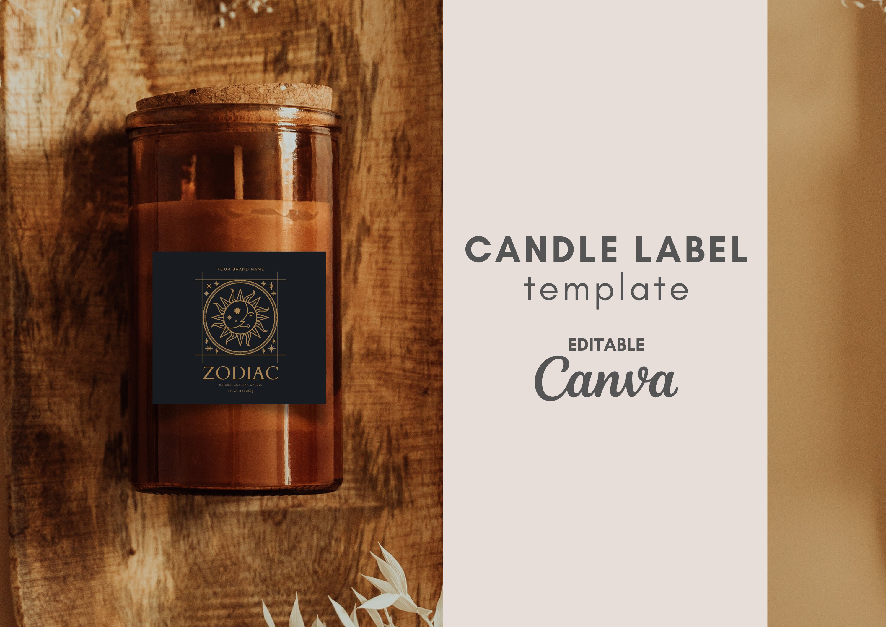 Candle Label Template, Printable Candle Labels, Candle Label Design, Editable Candle Template - Etsy