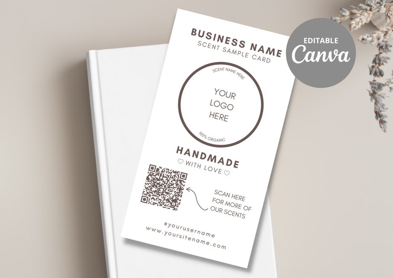 Editable Candle Sample Card Template, Printable Smell Sample Cards