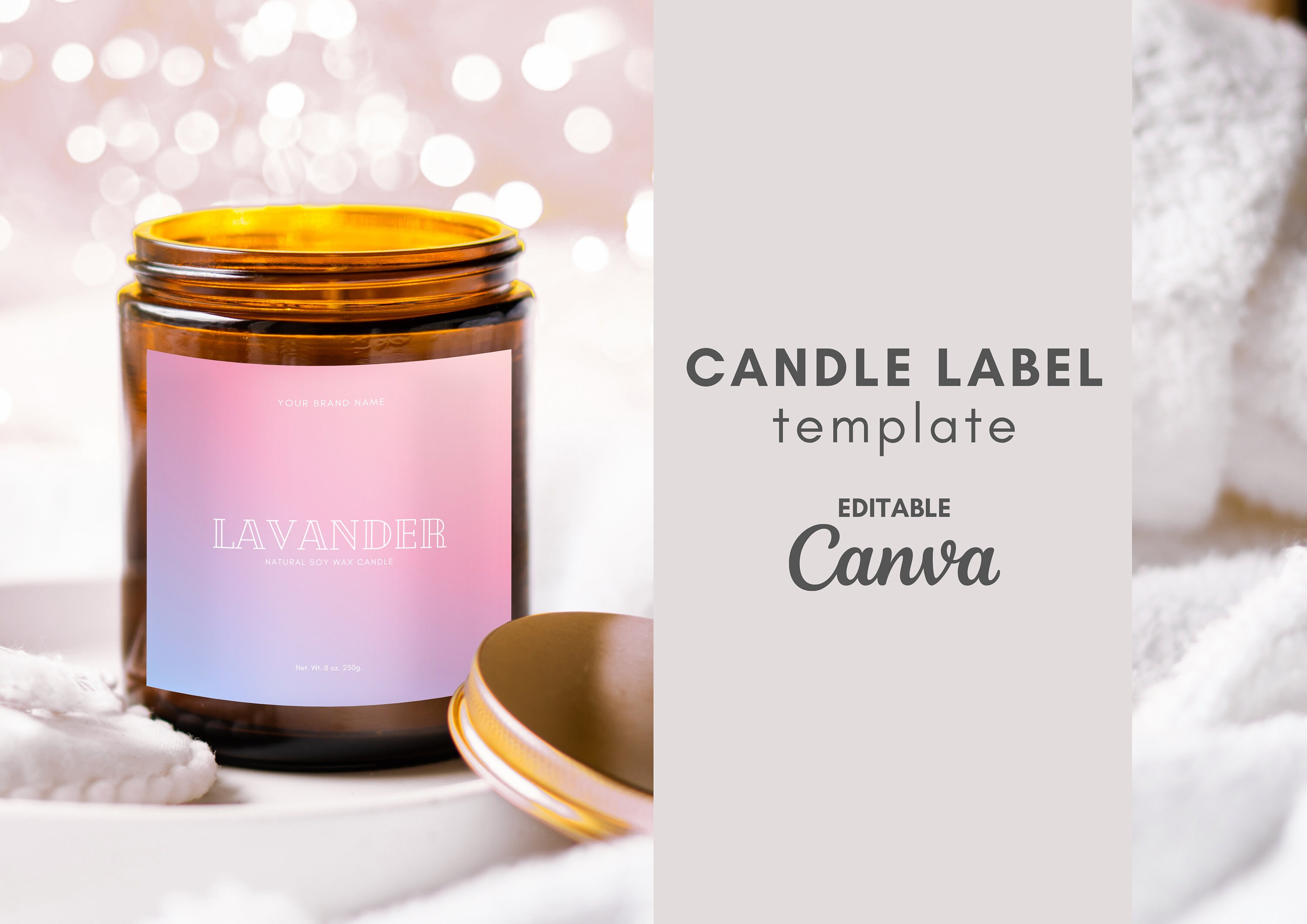 Candle Label Template Printable Candle Labels Candle Label Etsy