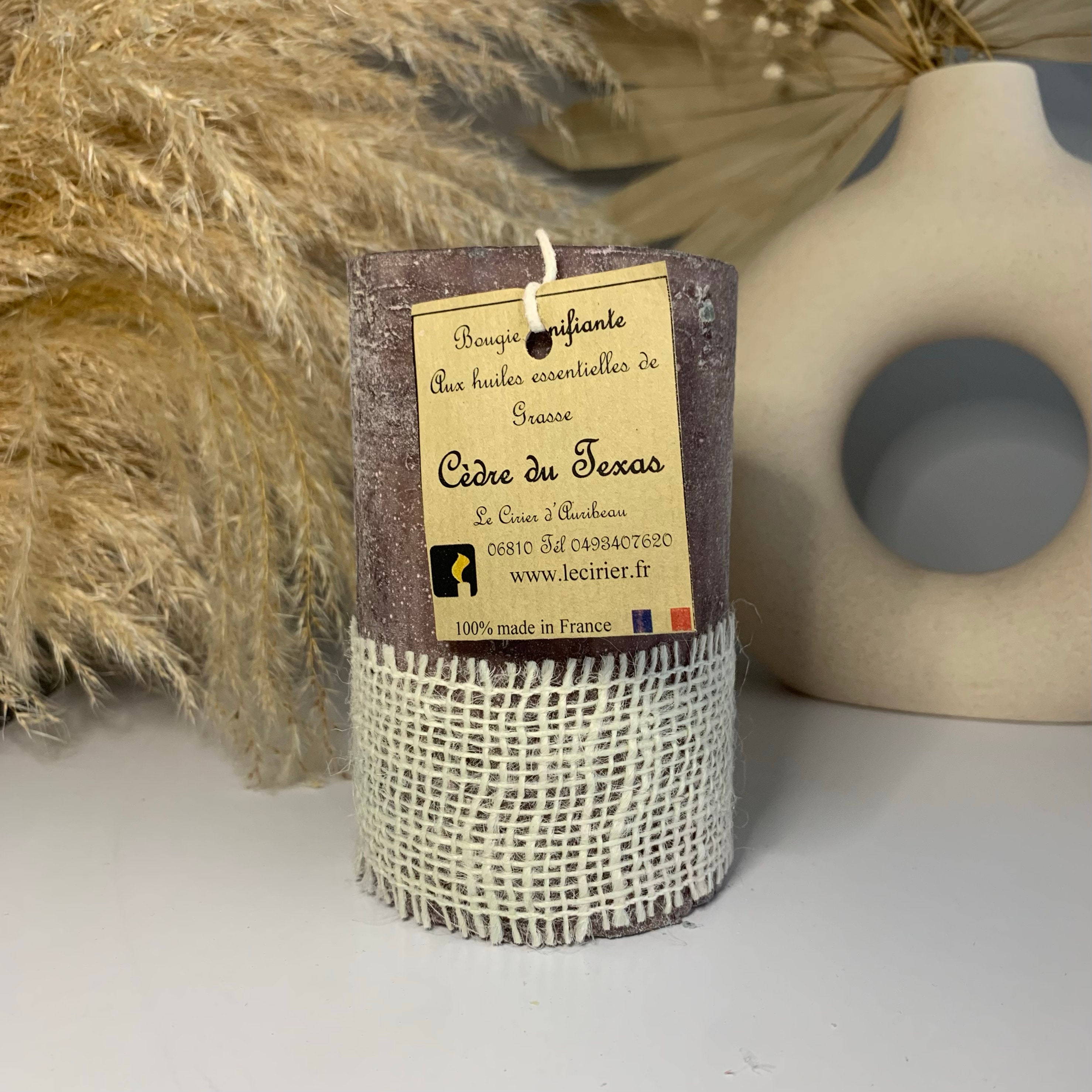 Bougie Aux Huiles Essentielles - Cèdre Du Texas