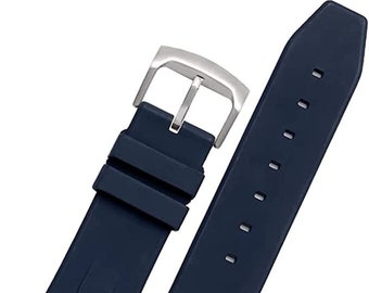 Cinturino per orologio in gomma FKM blu: sgancio rapido, alta densità, 20 mm 22 mm