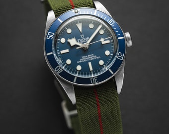 Correa de reloj elástica de paracaídas Marine Nationale, suave, elástica y transpirable, 20 mm y 22 mm