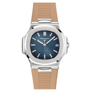 12mm Silicone Rubber Watch Band Compatible Patek Philippe Nautilus 5711 1A010 5712 5712G 5726 5980 Replacement Watch Strap PP Patek Bracelet