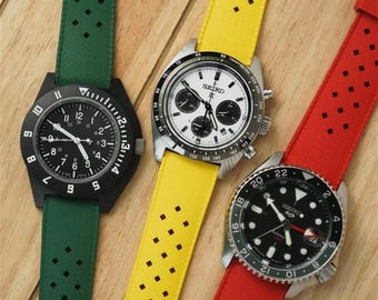 Correa de reloj de caucho FKM tropical: correa de buceo de liberación rápida (20 mm y 22 mm)