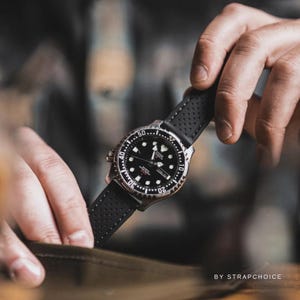 Perforated Silicone Watch Band: Quick-Release Sport Strap, 20mm 22mm