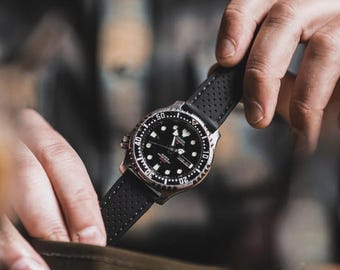 Correa de reloj de silicona perforada: Correa deportiva de liberación rápida, 20 mm y 22 mm