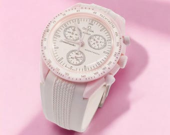 Correa de caucho con extremo curvo para Omega x Swatch Speedmaster MoonSwatch de 20 mm de liberación rápida