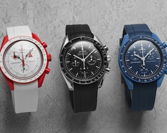 20mm Curved End FKM Rubber Watch Strap: Compatible with Omega, Rolex, Seiko