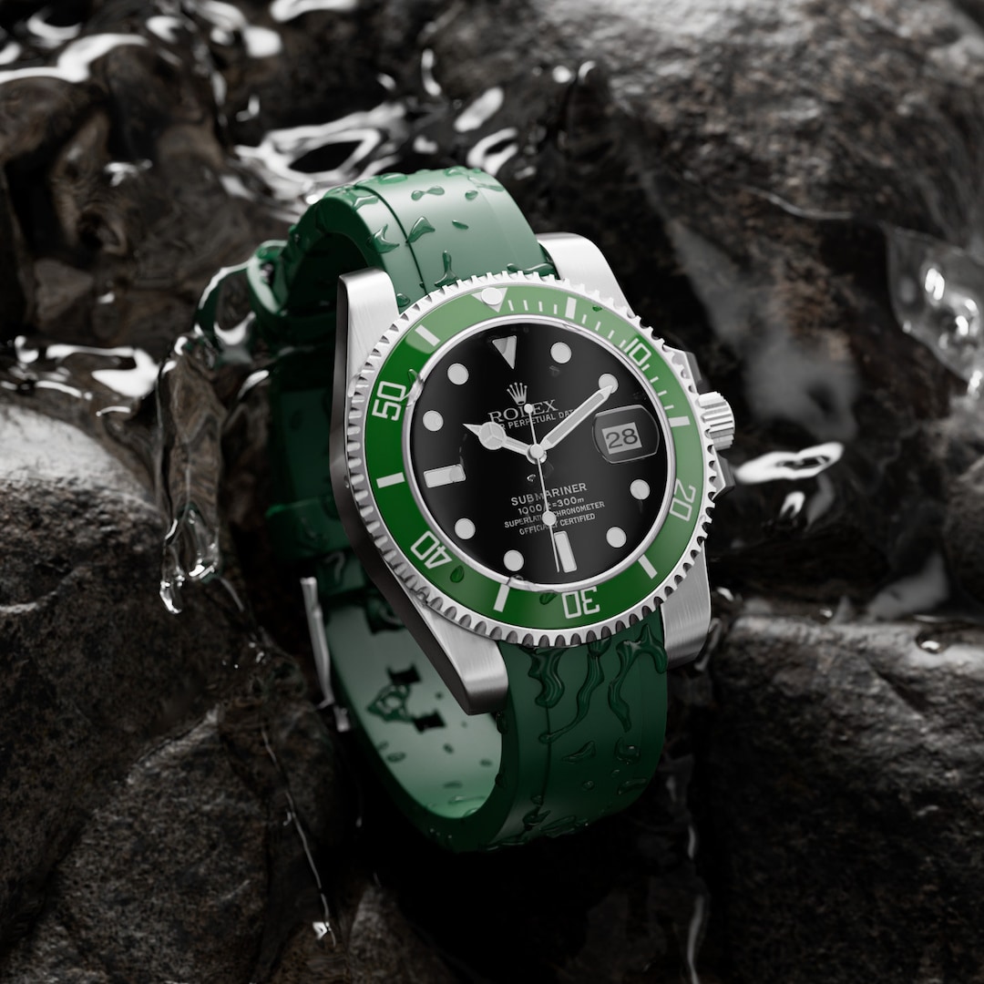 Straps Compatible With Rolex Submariner Watches Curved End Soft
