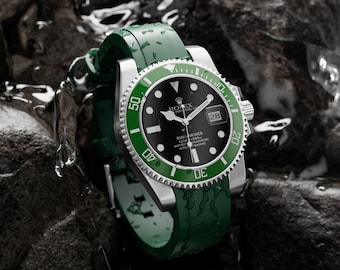 Straps Compatible with Rolex Submariner Watches Curved End Soft Silicone Rubber Watch Bands 20mm 22mm Unisex Watch Strap