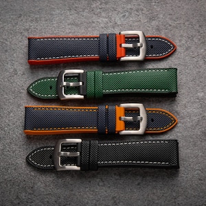 Strapseeker Theo Hybrid Nylon & FKM Rubber Performance Watch Strap 20mm 22mm Band Replacement