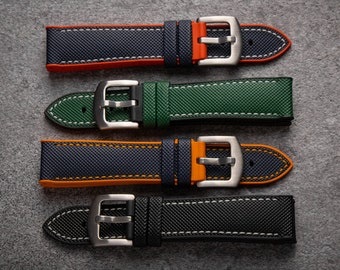 Strapseeker Theo Hybrid Nylon & FKM Rubber Performance Watch Strap 20mm 22mm Band Replacement