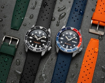 Correa de reloj de caucho Tropic: estilo Graham, 20 mm, 22 mm, liberación rápida