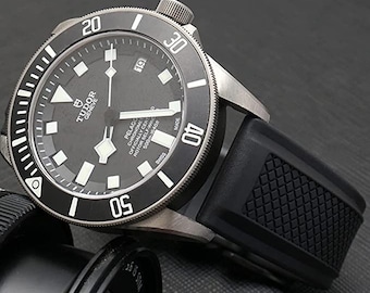 Cinturino di ricambio per orologio sportivo Strapseeker Eddison Blue FKM Rubber 20 mm 22 mm