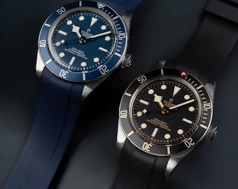 FKM Kautschuk Armband für Tudor Black Bay 58 mit integriertem Bogen, 20 mm