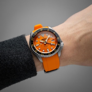 Soft Silicone Curved End Rubber Watch Strap Compatible with Seiko SKX Watches Band 20mm 22mm SPRK SRPD Color2