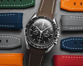 20 mm Struktur Silikonarmband: Gebogenes Ende, Kontrastnaht