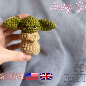 Baby Alien child green keychain crchet pattern cute amigurumi