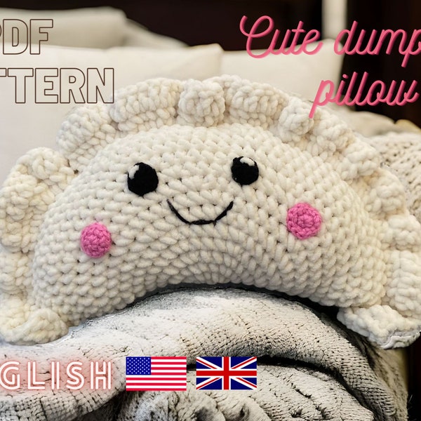 Crocheted Sweet-Smiling Pierogi Dumpling Pillow Amigurumi Pattern