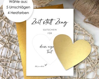 Skrapkort att fylla i själv eller med ett eget meddelande - "Tid istället för saker" som presentkort eller julklapp - Julklapp