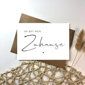 Valentijnskaart "Jij bent mijn thuis" - Minimalistische kaart voor partner, jubileum & trouwdag - kaart - ansichtkaart - A6 - verjaardag