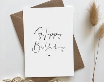 Happy Birthday - Geburtstag - Postkarte - Geburtstagskarte - Minimalistisch - Grußkarte - Glückwunschkarte - Glückwunsch - Karte