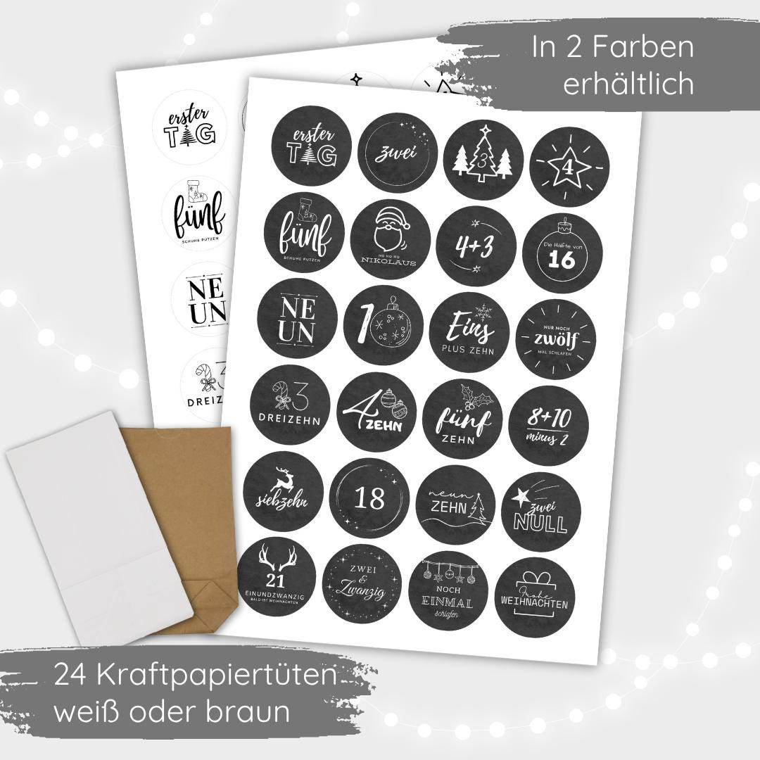 Creapop Softysticker – Adventszahlen Für Kalender, Scrapbooking, Ca. 17,5 X 9 Cm