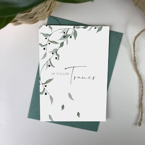Elegante rouwkaart "In stille rouw" - uitnodiging voor de begrafenis - kaart - condoleancekaart - bedankkaart - A6 zwart en wit