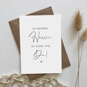 Postkarte „In meinem Herzen ist ganz viel Du!“ – Liebevolle Karte für Valentinstag, Jahrestag, Geburtstag, Hochzeitstag oder einfach so - A6