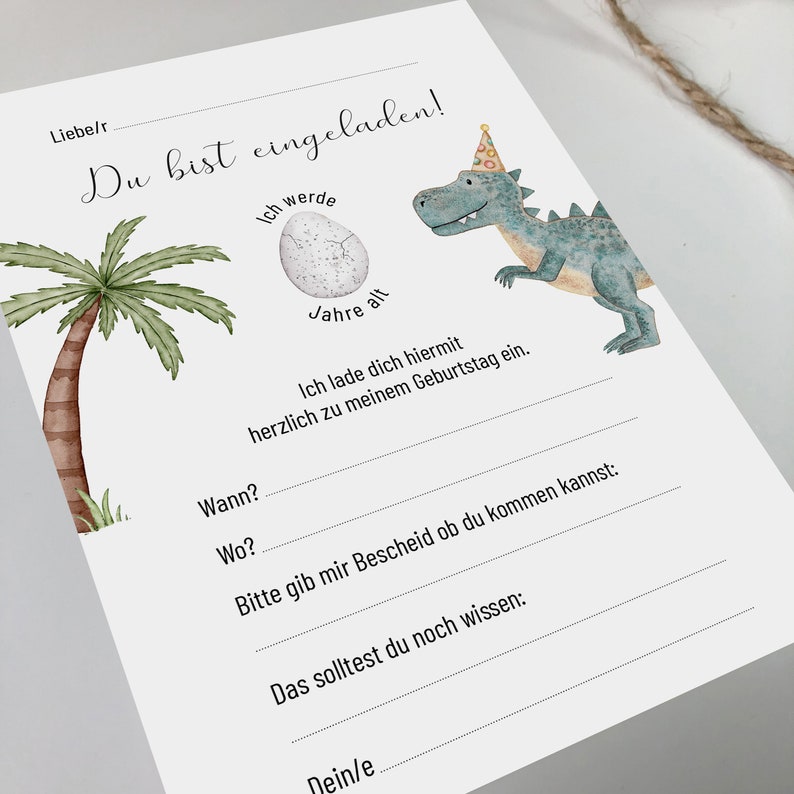T-Rex Einladungskarten Kindergeburtstag mit beschreibbarer Rückseite verschiedene Sets Dino Party Geburtstagsparty Tyrannosaurus Bild 8