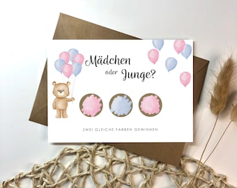 Gender Announcement Scratch Card - Girl or Boy - Gender Reveal - Scratch-off Ticket - Pregnancy - Surprise - Baby Shower - Baby
