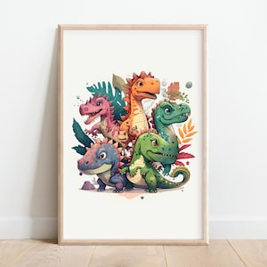 Dinosaur wall art, children&#39;s bedroom poster, children&#39;s wall art, dinosaur poster, children&#39;s dinosaur poster