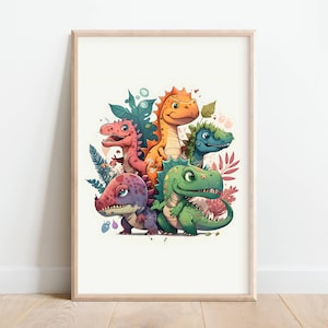 Dinosaur wall art, children&#39;s bedroom poster, children&#39;s wall art, dinosaur poster, children&#39;s dinosaur poster