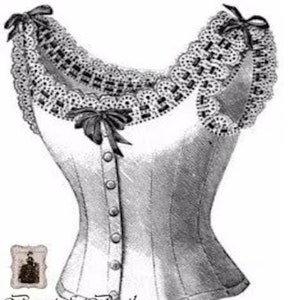 Wzór PDF na osłonę gorsetu wiktoriańskiego | Szycie wiktoriańskie | | bielizna edwardiańska | kostium z epoki | wzór bielizny | moda historyczna