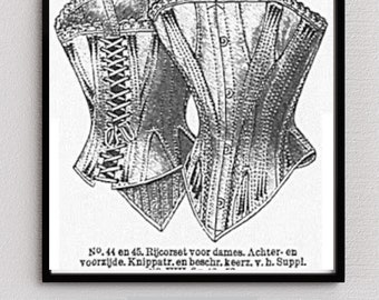 Victorian Gored Riding Corset Pattern: Multi-Size PDF Sewing Pattern