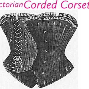 Multi-size Victorian Shape Corded ridding corset |Embroidered | Corset Pattern Pdf | Personalized Corset | Victorian Corset | PDF pattern|