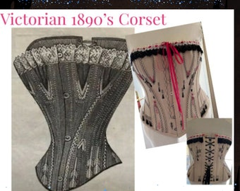1890's Victorian Corset Sewing Pattern (PDF)